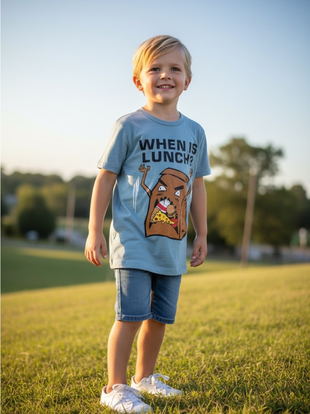 The Children's Place Light Blue 'When Is Lunch?' Graphic Tee